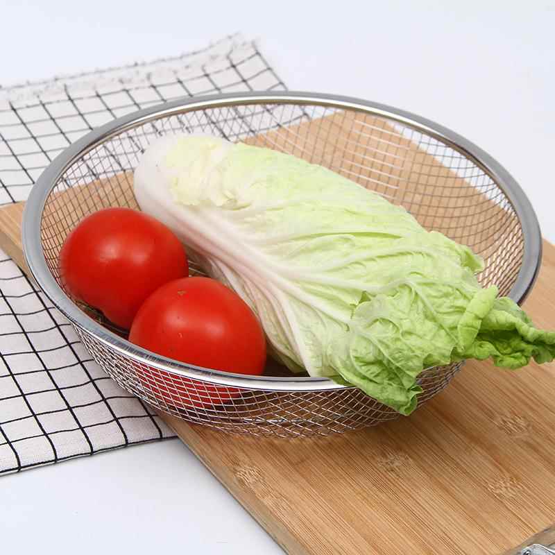 不锈钢沥水篮子分离红虫杂质水果篮蔬菜冲孔钢板家用土豆厨房网盆