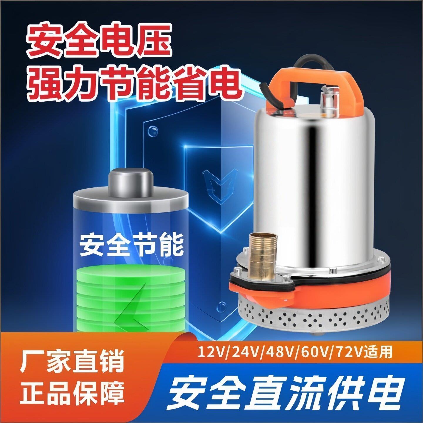 电动车专用抽水泵12v24v36v48v72v伏潜水泵大流量低压直流抽水机