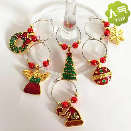 Christmas Wine Glass makers New Year wine charms wine maker