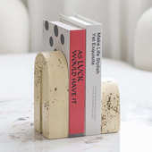 书寂石客厅现代装 饰品书架摆件风仿侘书挡几何样板间拱形摆件洞靠