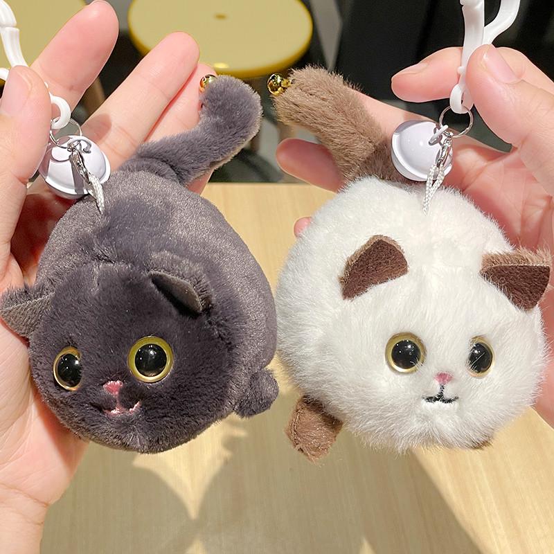拉线会摇尾巴会旋转的小猫咪小挂件会转毛绒公仔书包玩具会动玩偶