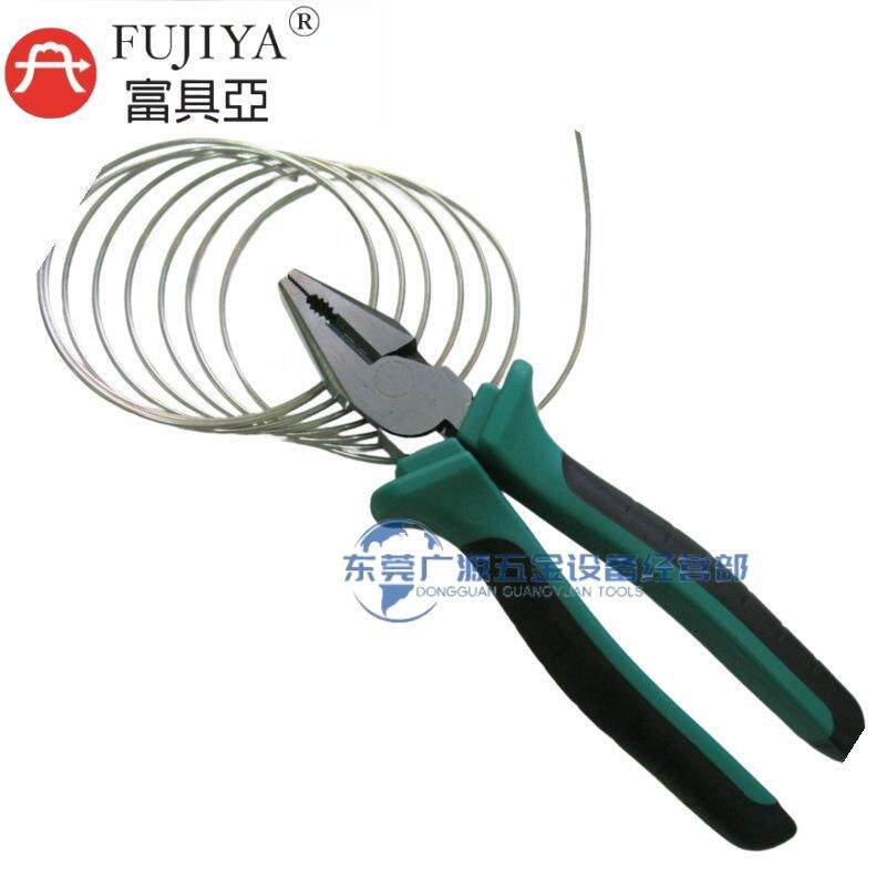 富具亚F-194欧式胶柄钢丝钳 F-193老虎钳 平嘴钳电工具7寸8寸剪钳