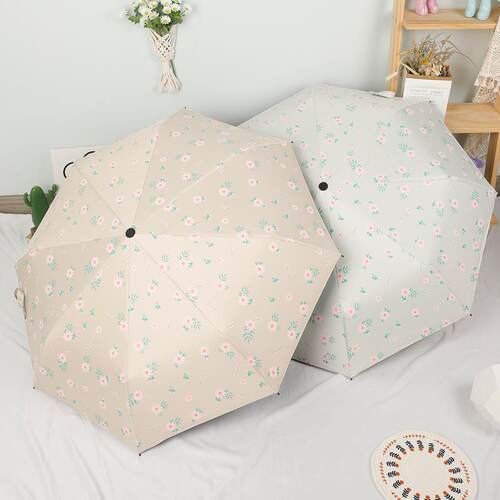 新款直销法式唯美碎花雨伞女晴雨两用加固结实小清新学生防紫外线