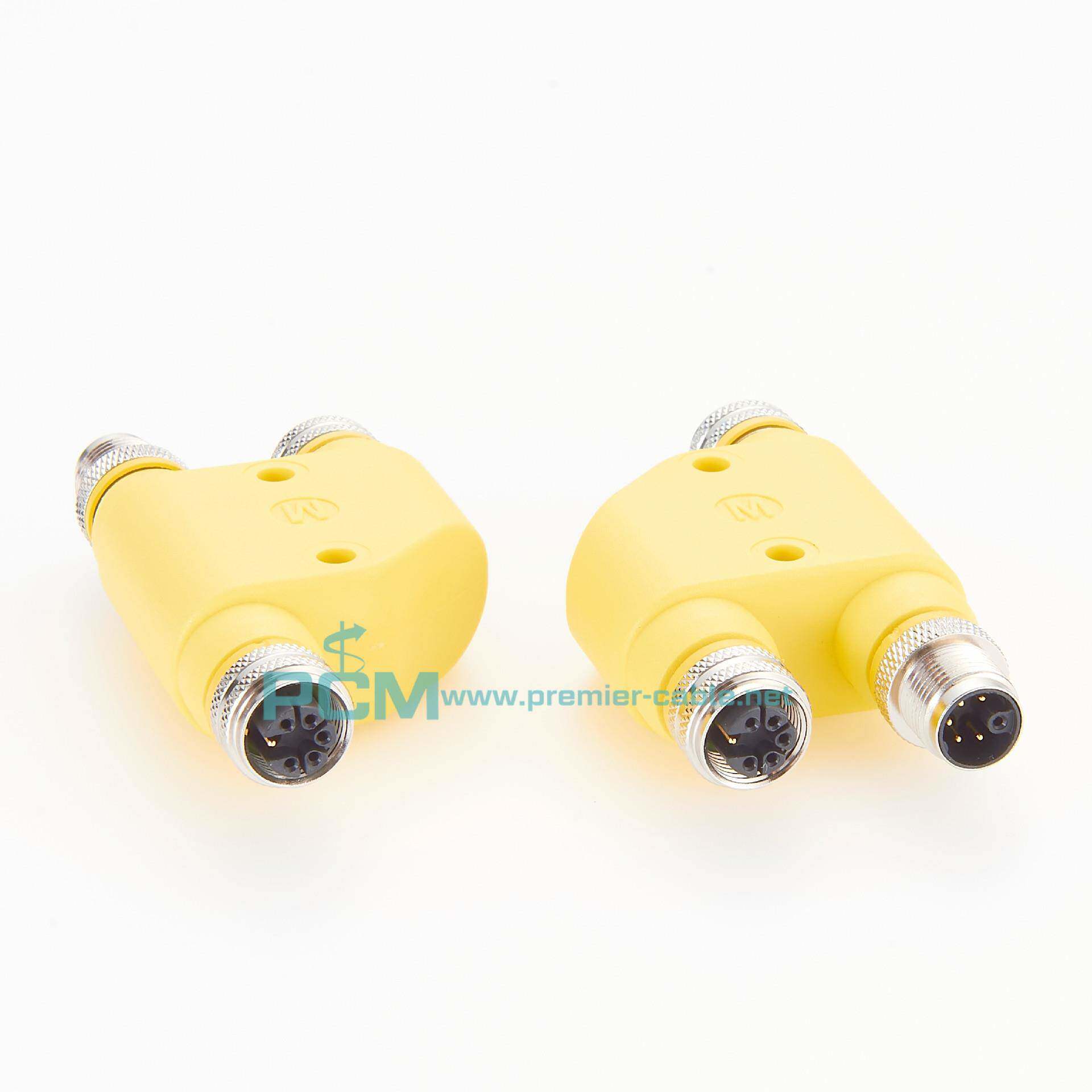 M12M编码HTL型4芯公头连接器转接头工业以太网