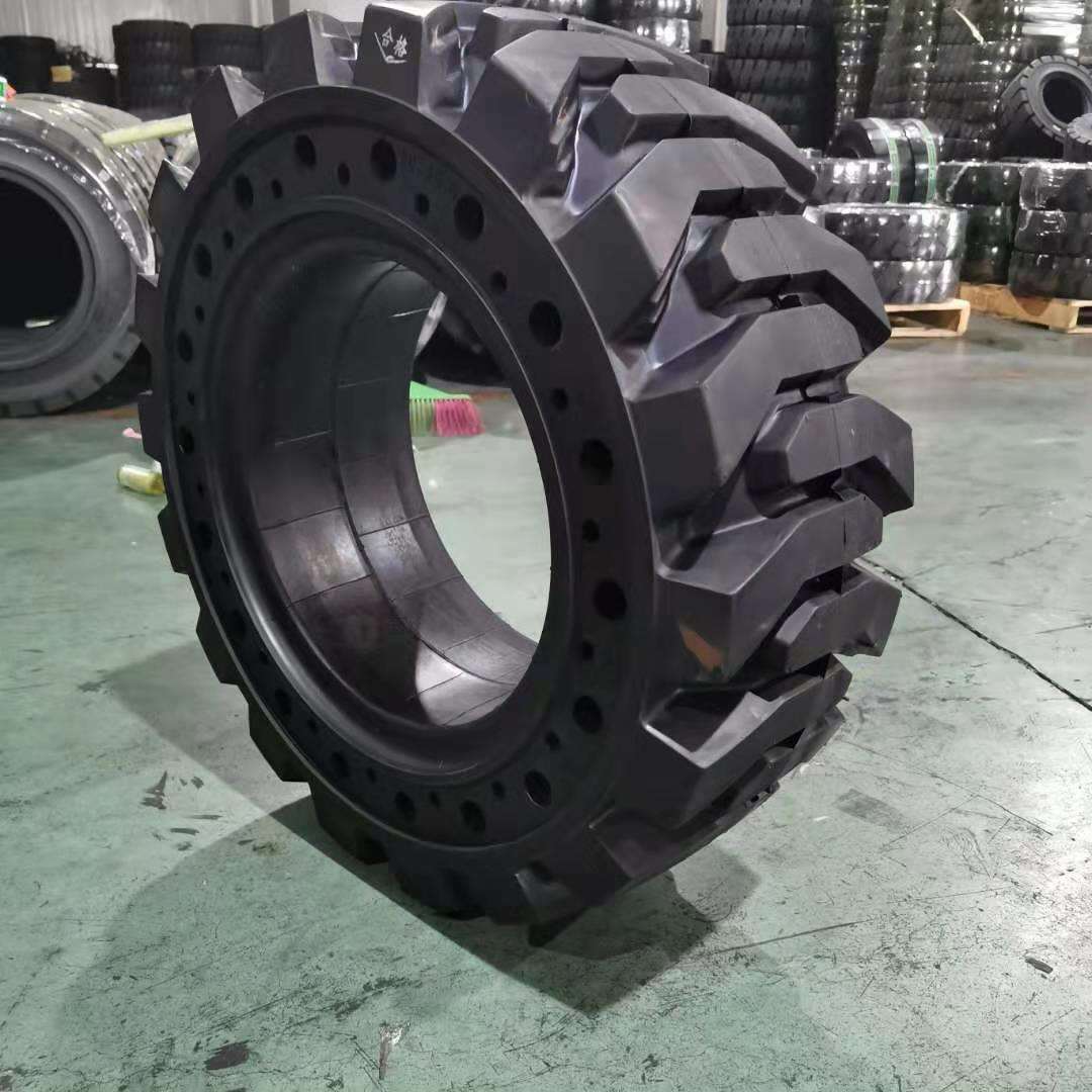 现货供应33X12-20免充气 滑移装载机轮胎 实心轮胎 带减震孔