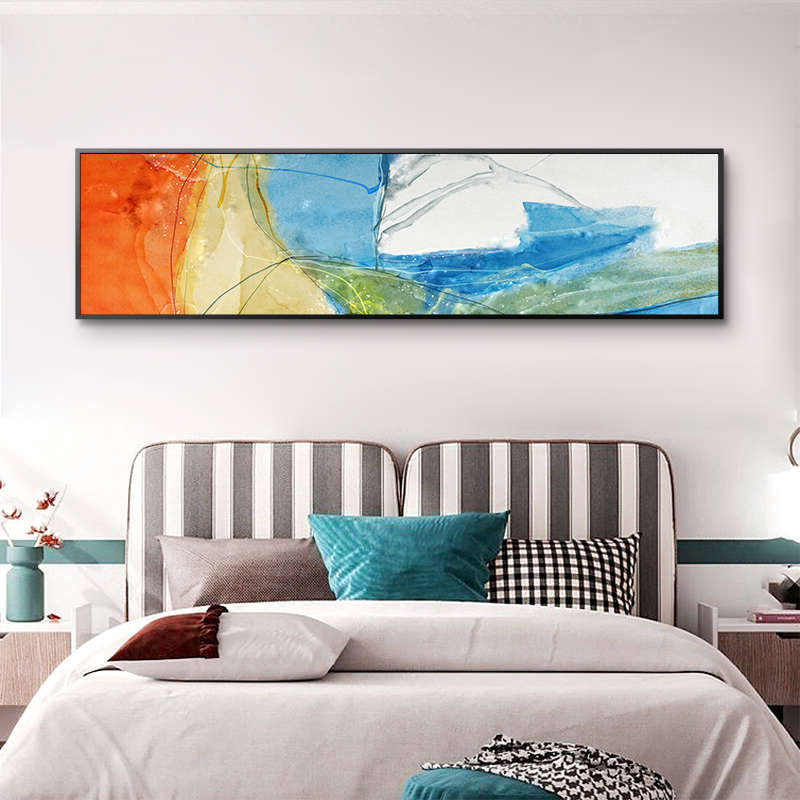 纯手绘立体油画客厅背景墙装饰画现代简约北欧卧室床头厚肌理挂画图片