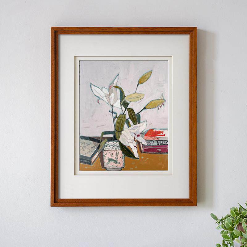 静室花语 中古法式风客餐厅植物花卉挂画玄关边柜北欧复古装饰画