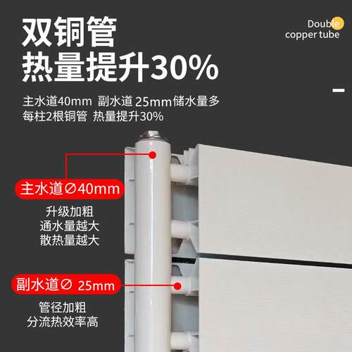 铜铝暖气片家用水暖明装壁挂式立式超薄暖气散热器集中供暖全屋