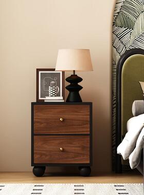 古风新5中床头实U木家型用卧室小夹缝床边子边几纳