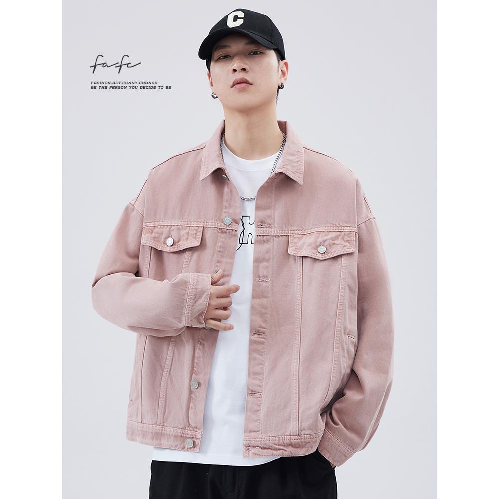 FAFC2025秋季纯棉牛仔衬衫男款美式纯色潮流休闲百搭夹克长袖外套