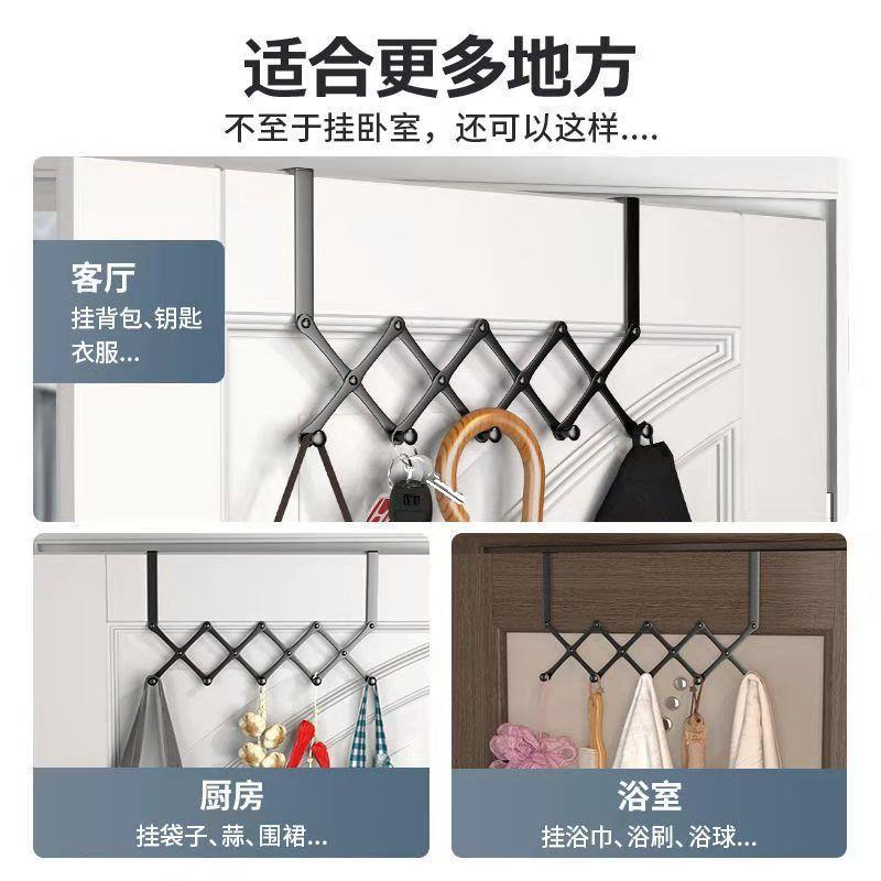 门后多功能免打孔挂钩不锈钢挂衣架宿舍卧室门背式帽子置物挂衣钩