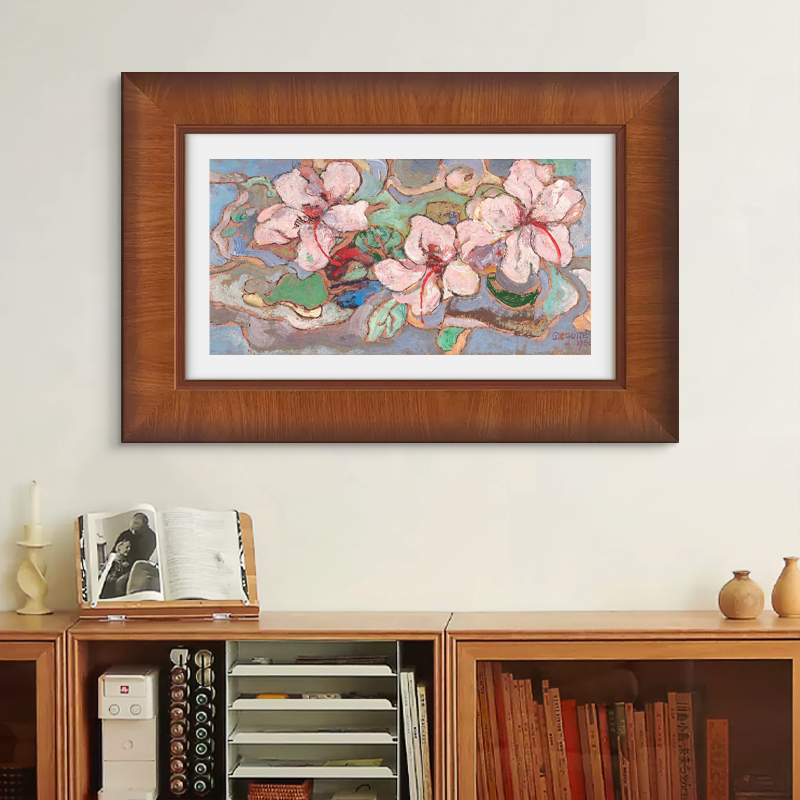 《繁花》法式中古风花卉装饰画小众艺术复古客厅卧室高级实木挂画图片