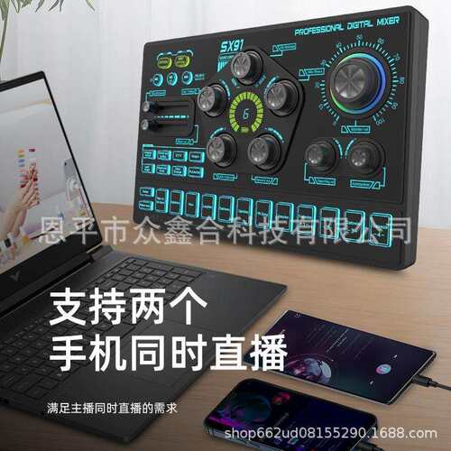 英文版新款直播套装ZX320+SX91自定义音效话筒增益即插即用套装