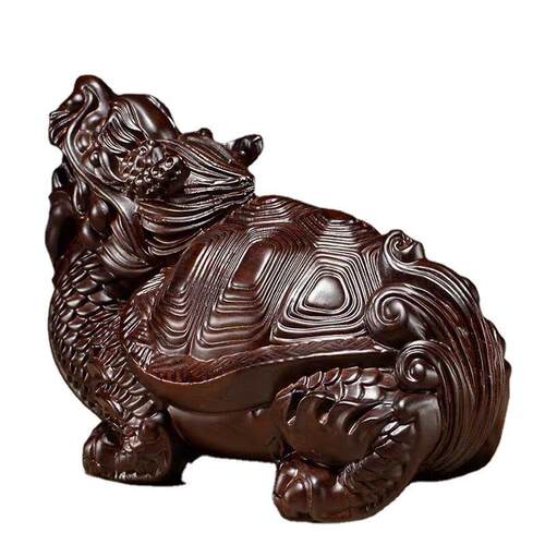 厂家黑檀木开线龙龟花梨木雕摆件红木工艺品文玩送礼手把件