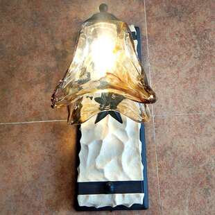 岩石星壁灯欧式卧室床头壁灯复古过道走廊客厅乡村民宿室内玻璃灯