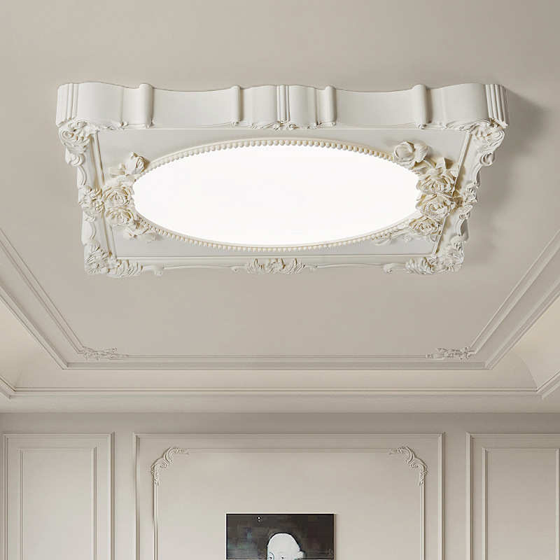 法式客厅吸顶灯卧室灯温馨书房简约大气房间餐厅灯雕刻复古灯具