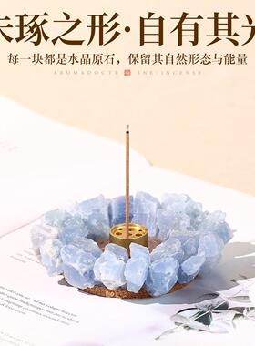 天然水晶香香炉香线晶石香插薰家用室内檀熏香炉不落灰炉香插线香