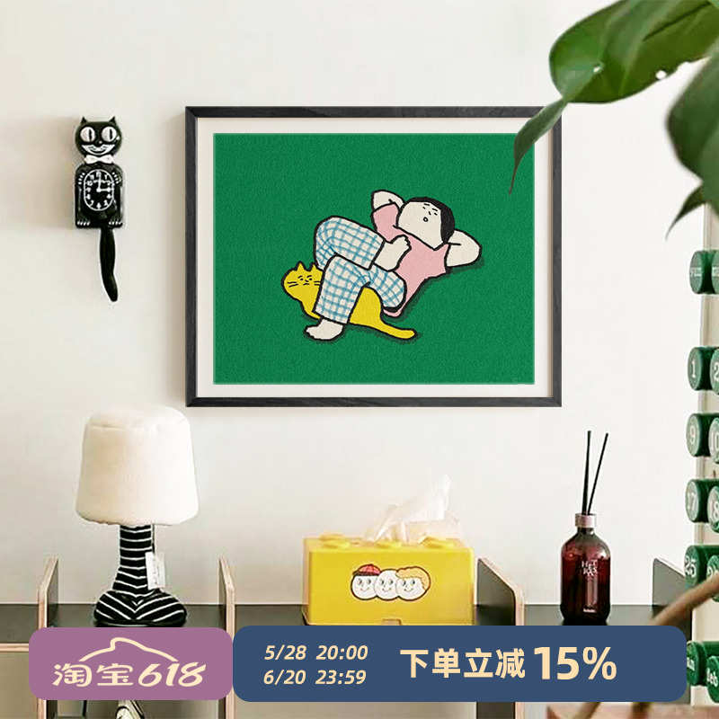 韩系ins挂画北欧餐厅电表箱装饰画多媒体箱遮挡客厅小众趣味壁画