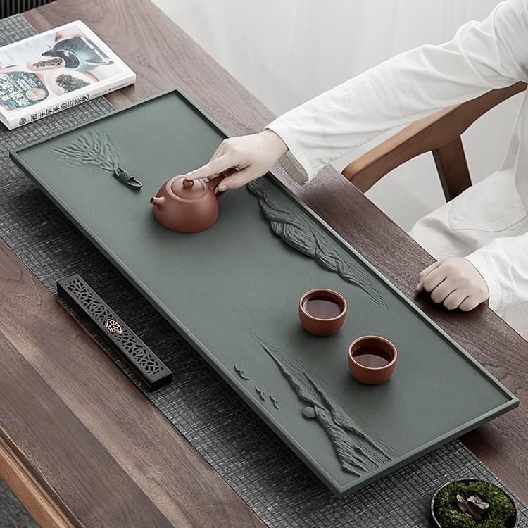 天然乌金石茶盘家用现代简约整块2025高档茶台石头石盘茶海托茶具