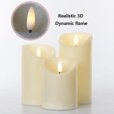 3Pcs/Set Remote Control LED Flameless Candles Battery Realis