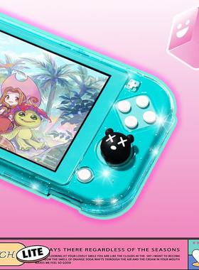 switchlite一体式握把保护壳全包nslite闪粉保护套lite透明闪壳