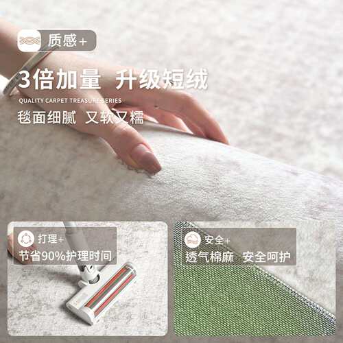 意式轻奢地毯客厅新款极简风高级免洗好打理可擦沙发茶几卧室地垫