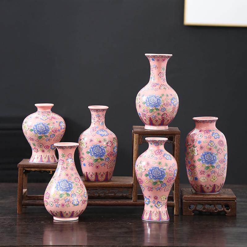 高颜值陶瓷小花瓶花器德化轻奢高级客厅书房博古架插花摆件装饰品