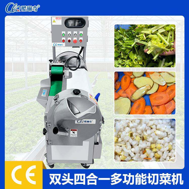 台湾大型双头果蔬切丝切片切丁机 商用全自动冬瓜香蕉番茄切片机
