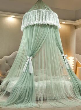 法式床浪漫丝圆形FLX吊顶蚊帐轻奢双层纱唯美幔蕾蚊帐通用加高免
