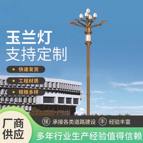 厂家供应大型玉兰灯八叉九火景观灯户外照明太阳能花瓣组合型路灯