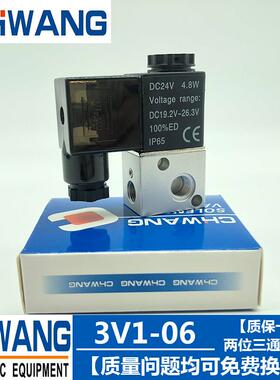 控制元件 3V1-06电磁阀二位三通 换向阀 气阀 AC220V DC24V