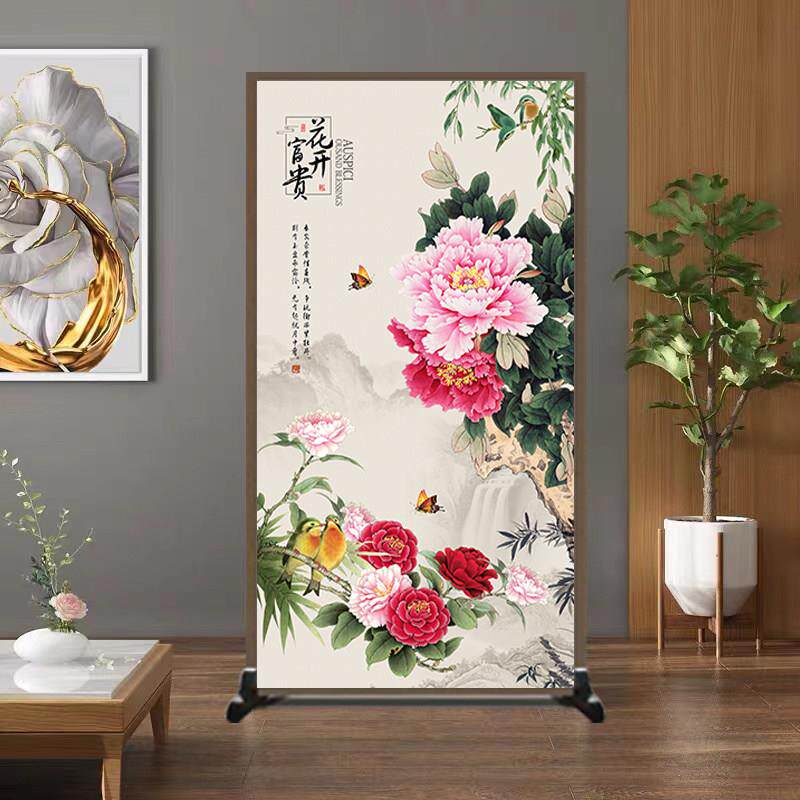 新中式屏风隔断遮挡家用客厅可移动唯美进门玄关时尚艺术简易座屏