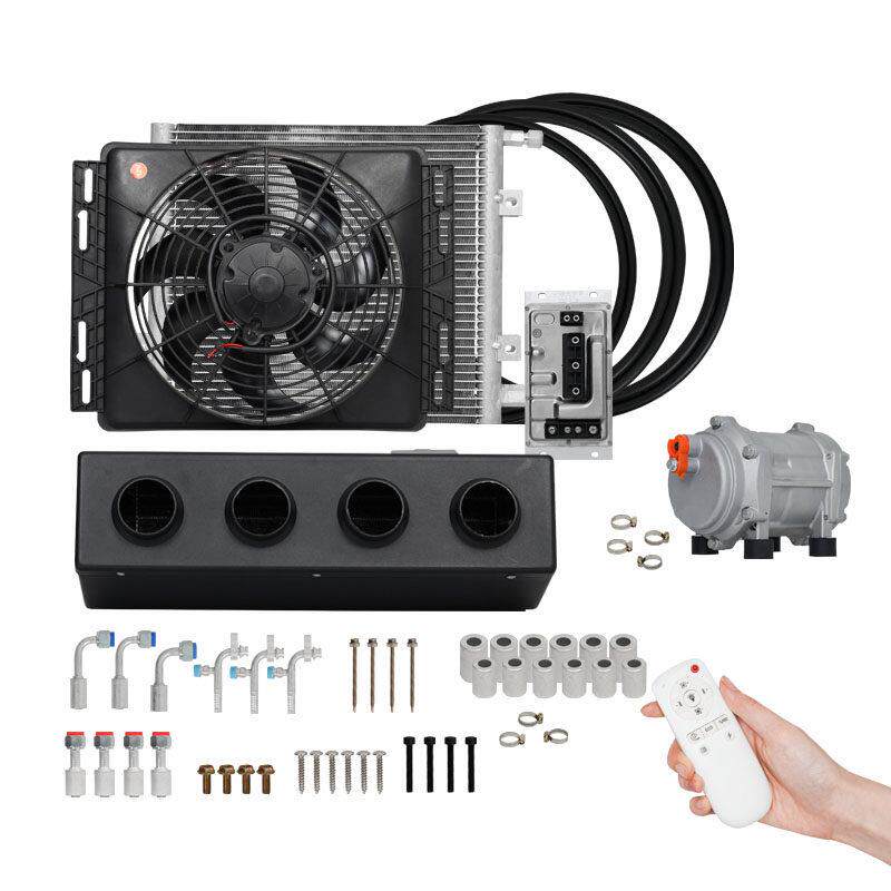 12V24V隐藏式分体式驻车空调货车商务车房车变频制冷改装车载空调