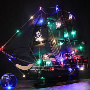 正品 饰品小摆大件创家意生日 木质海盗船帆船模型手工艺实品客厅装