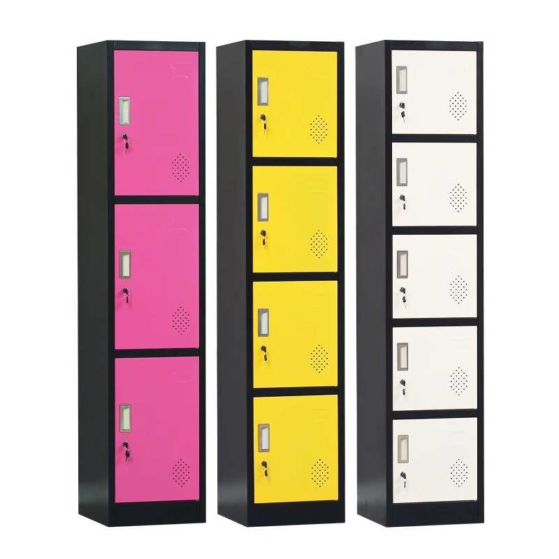 彩色单门更衣柜健身房换衣柜子家用存包柜美容院带锁储物柜铁皮柜
