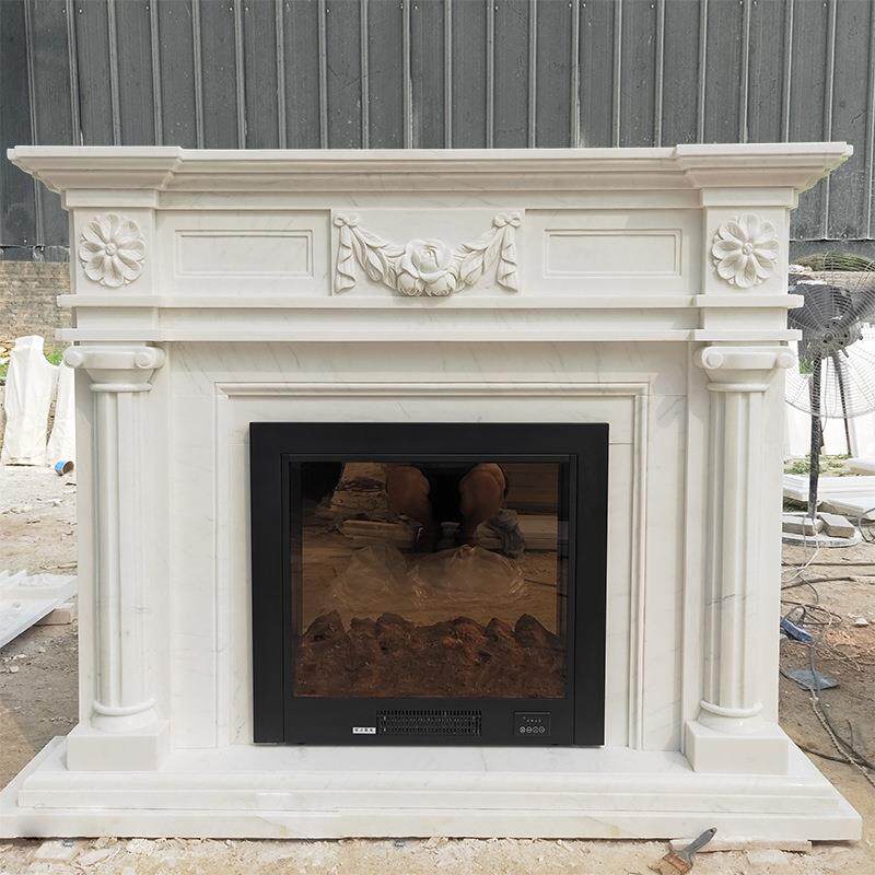 大理石壁炉架天然石材壁炉欧式石雕装饰柜简约美式摆件厂家直销