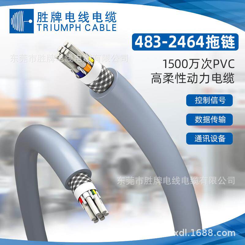 现货高柔2拖链屏蔽线2464*2MWOAWG*2芯外被雾面色黑色灰色彩芯线