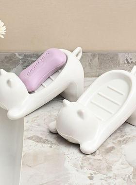 Cute Cat Shaped Soap Dish Creative Bathroom Soap Box Storage