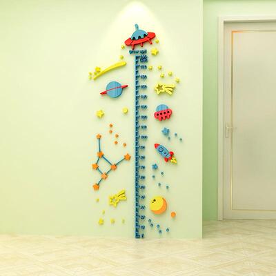 3d亚克力立体卡通长颈鹿身贴一整张量身儿童房幼儿园