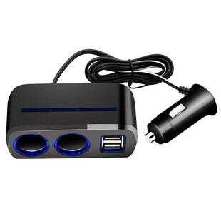3A一分二车充 汽车用品 舜威二孔双USB 车载充电器80W 1928A
