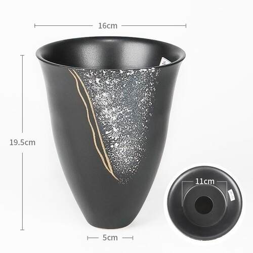 正品日本进创口池坊花器花器皿式花道禅日意轻插奢陶瓷意干花花瓶