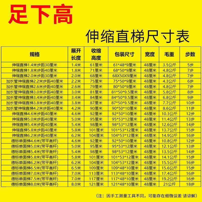加厚铝合金伸缩梯单面梯家用折叠梯阁楼楼梯竹节梯工程梯子