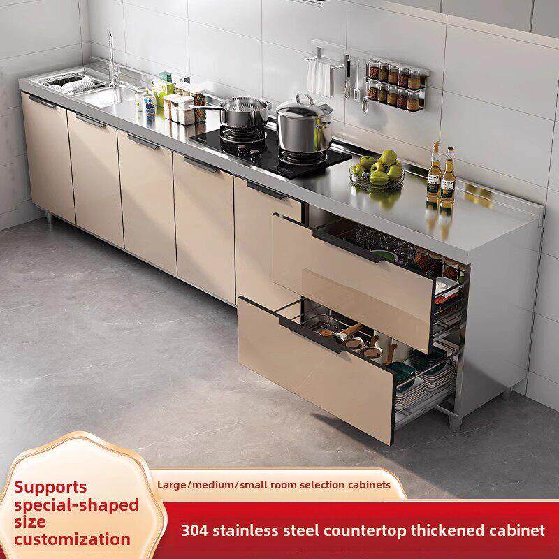 厨房橱柜不锈钢炉集成简单厨房储物柜水槽柜家庭橱柜定制