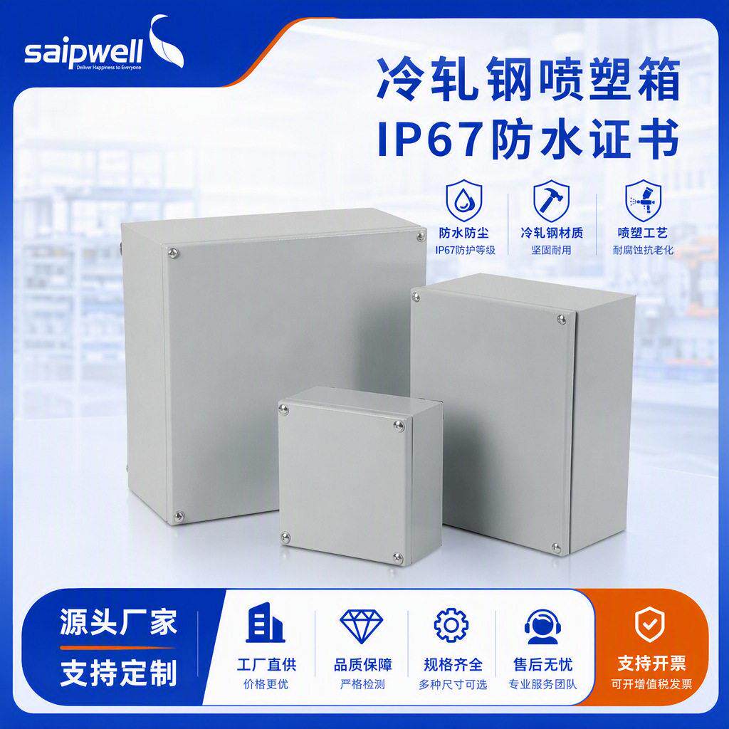 IP67金属接线箱明装防水防尘配电箱冷轧钢板喷塑基业箱电气箱