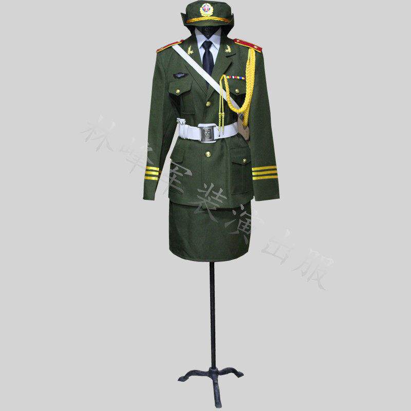 特价军绿仪仗队女装军装制服裙装国旗班鼓乐队舞台表演文艺演出服
