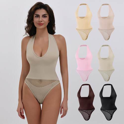 Hanging neck one-piece shapewear, waist cinching and body