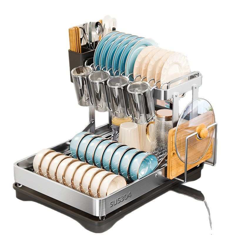 加厚不锈钢洗碗架沥水架碗盘碗架厨房置物架沥水篮碗筷碗碟收纳架