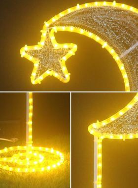 le发光d月亮造型灯星星装46252饰圣灯诞灯节防水节日景观庭院灯美