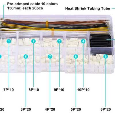 GH1.25MM连接器组件压接电缆导线组件 140件连接器10色28AWG电缆