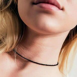 Beads Femal Fashion Black Choker Necklace Short Simple Chain